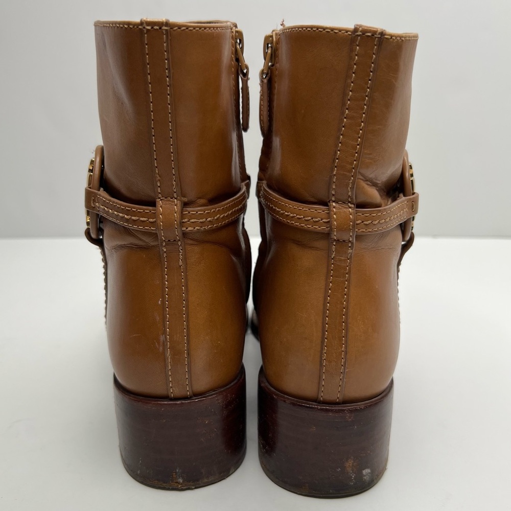 Tory Burch Miller Calf Leather Bootie Boots Brown Size 8.5 - Picture 9 of 16